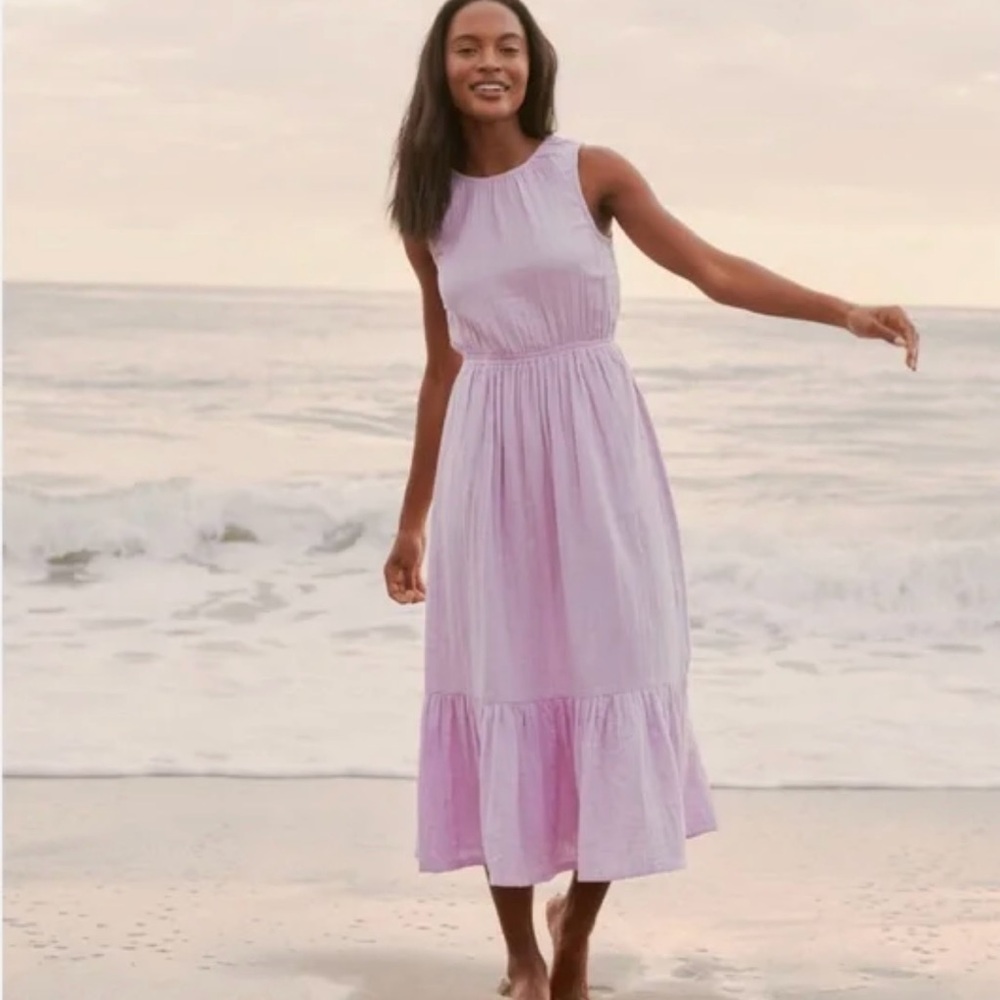 Pact Light Purple Sleeveless Midi Dress